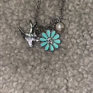 charm necklace with flower